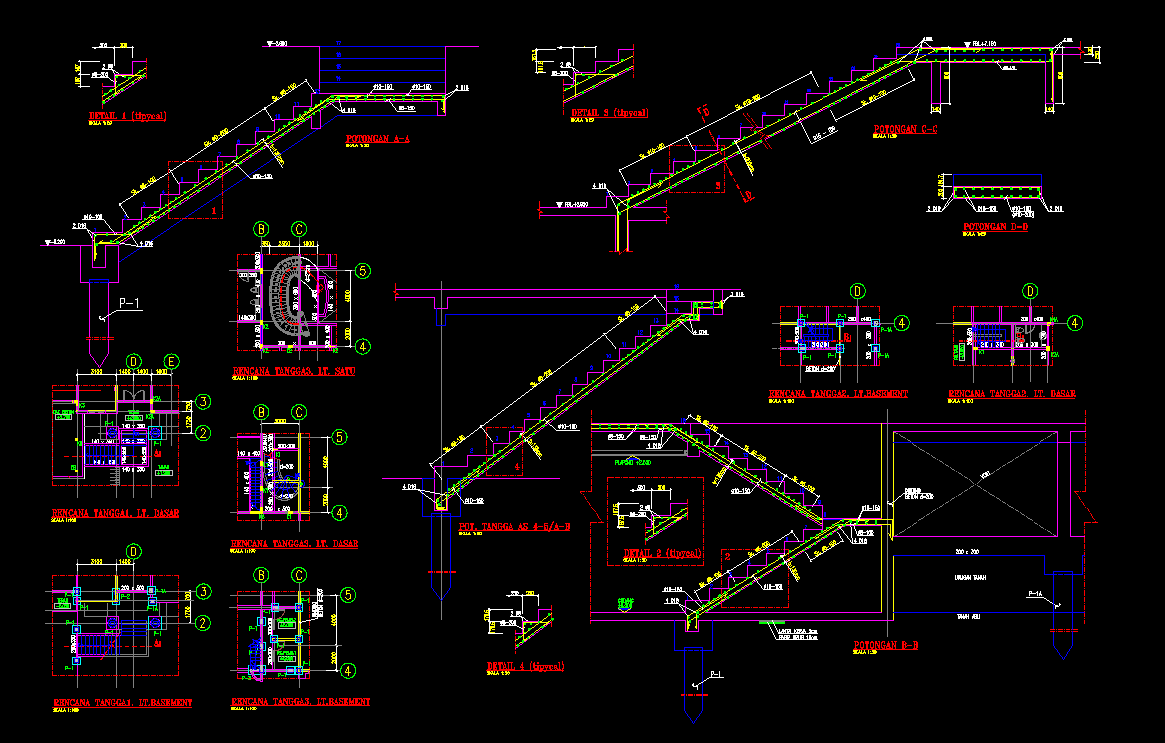 Detail Gambar Detail Tangga Rumah Dwg Nomer 19