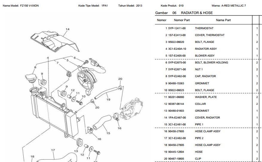 Detail Gambar Dimensi Radiator Vixion Nomer 2