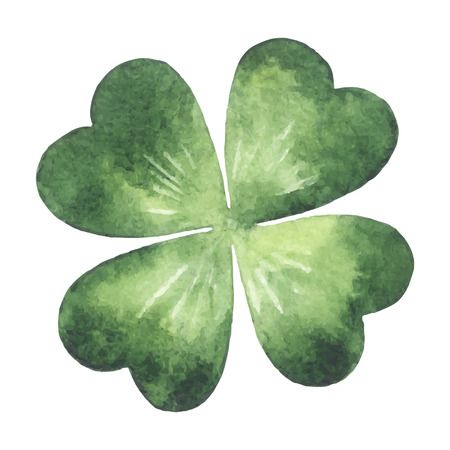 Detail Four Leaf Clover Watercolor Nomer 6