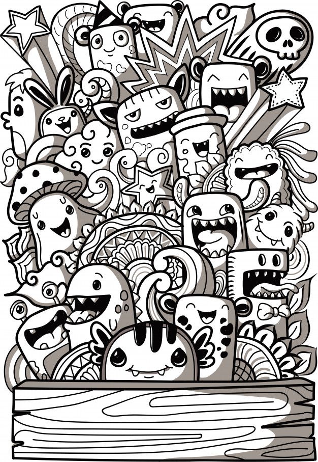 Gambar Doodle Art Monster - KibrisPDR