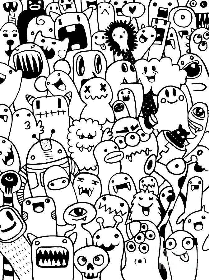 Detail Gambar Doodle Art Monster Nomer 12