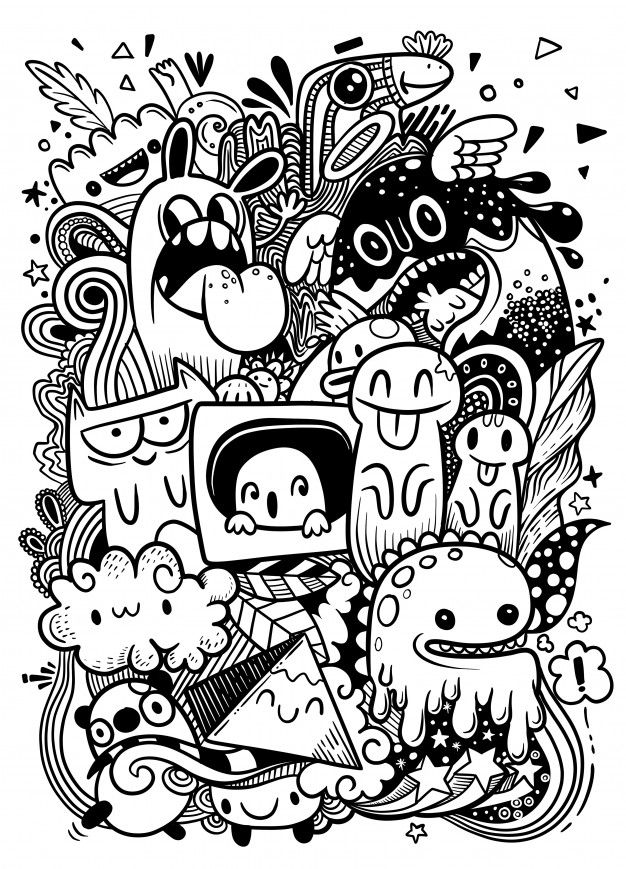 Detail Gambar Doodle Art Monster Nomer 19