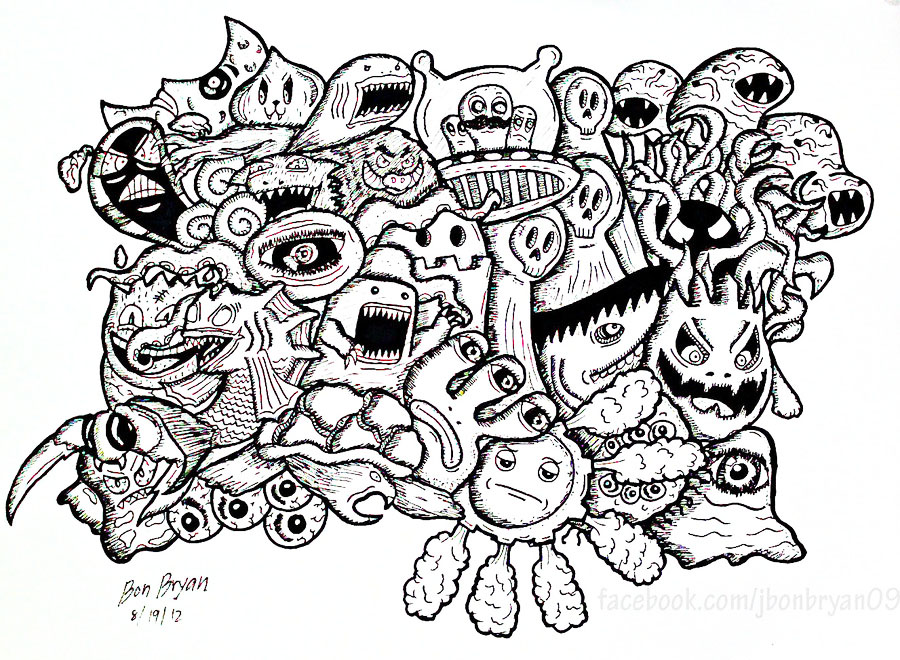 Detail Gambar Doodle Art Monster Nomer 21