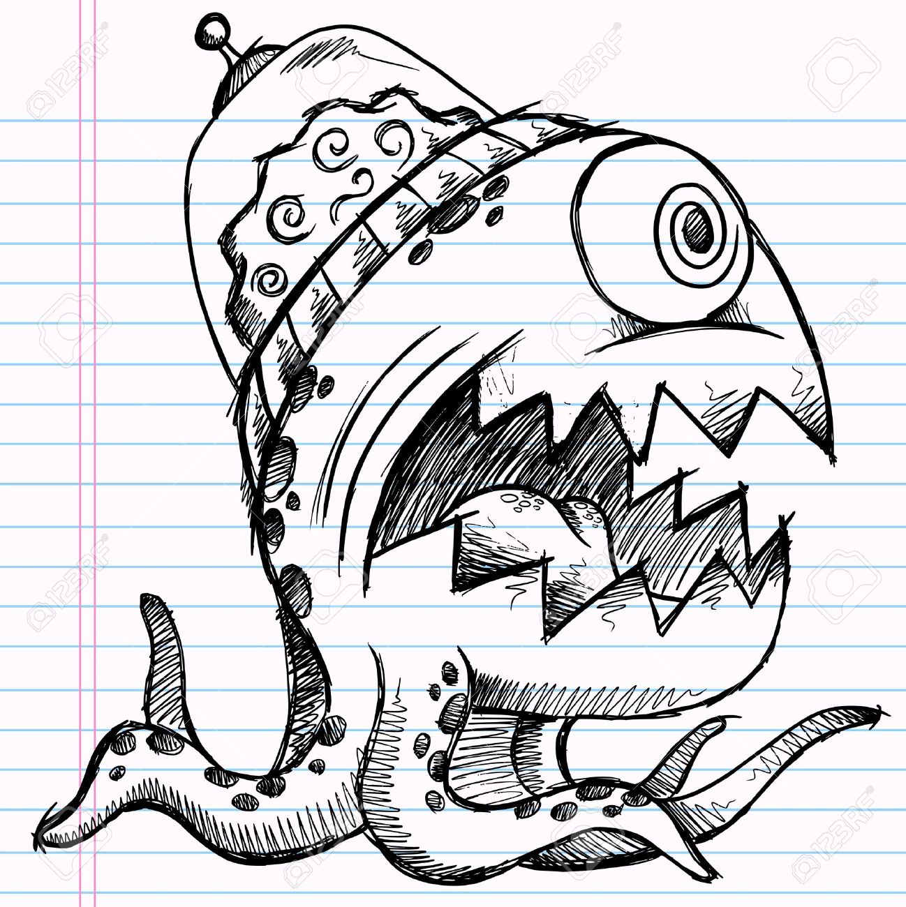 Detail Gambar Doodle Art Monster Nomer 25