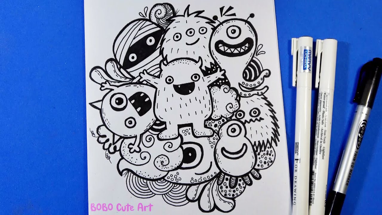 Detail Gambar Doodle Art Monster Nomer 26