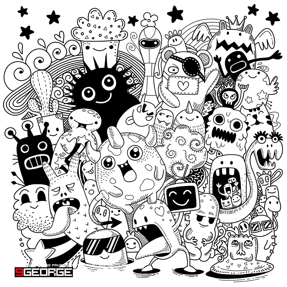 Detail Gambar Doodle Art Monster Nomer 34