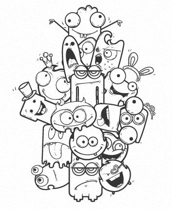 Detail Gambar Doodle Art Monster Nomer 40