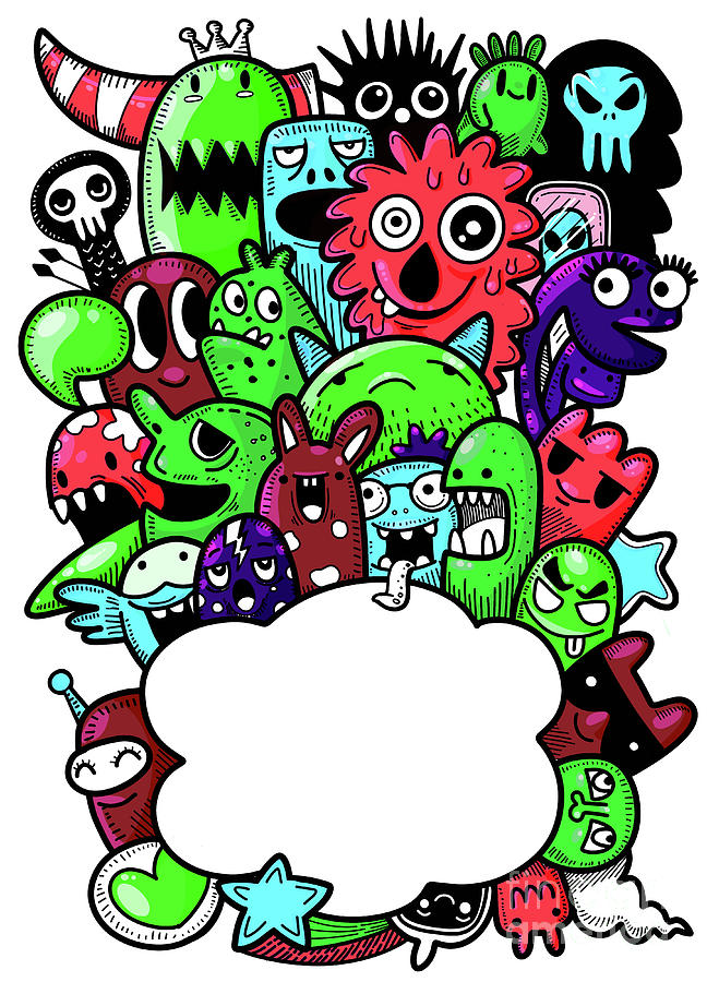 Detail Gambar Doodle Art Monster Nomer 42