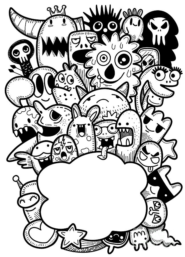 Detail Gambar Doodle Art Monster Nomer 8