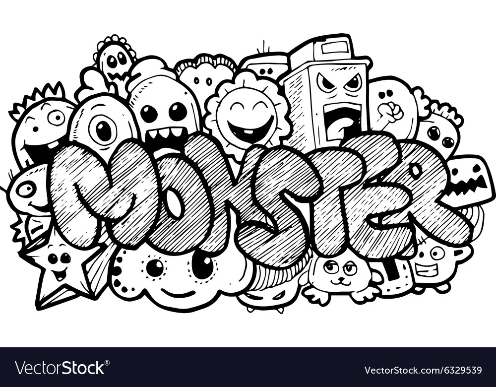 Download Gambar Doodle Art Monster Nomer 9