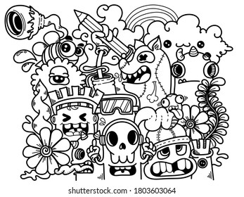 Detail Gambar Doodle Art Monster Nomer 10