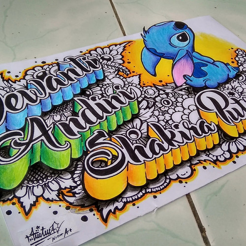 Detail Gambar Doodle Art Nama Nomer 11