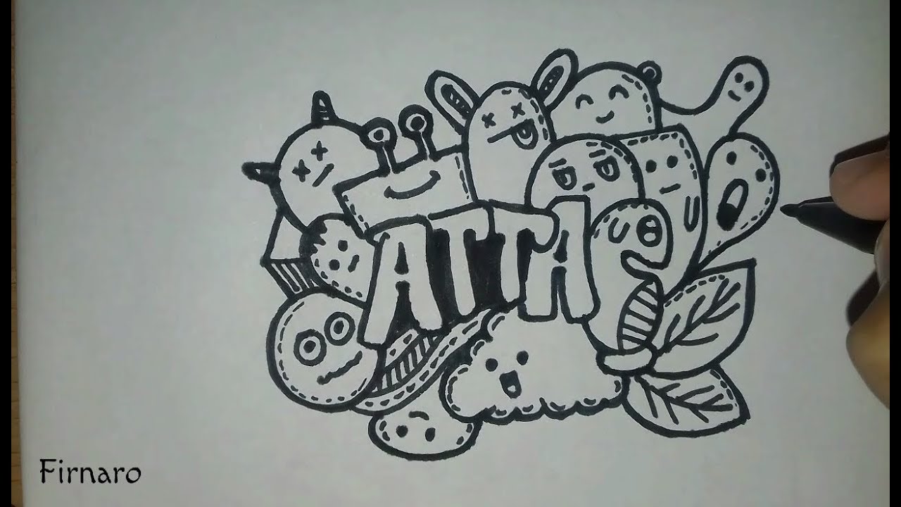 Detail Gambar Doodle Art Nama Nomer 25