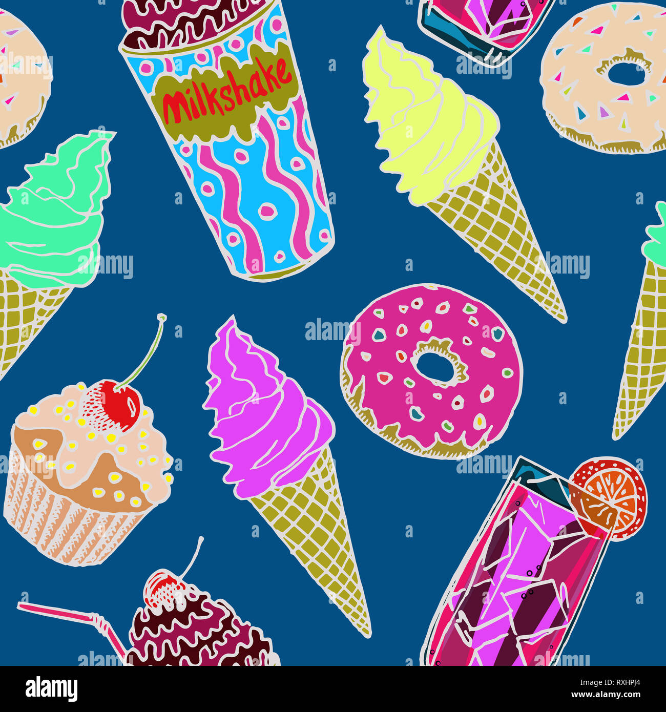 Detail Gambar Doodle Eskrim Milkshake Di Dalam Cup Nomer 12