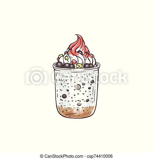 Detail Gambar Doodle Eskrim Milkshake Di Dalam Cup Nomer 43