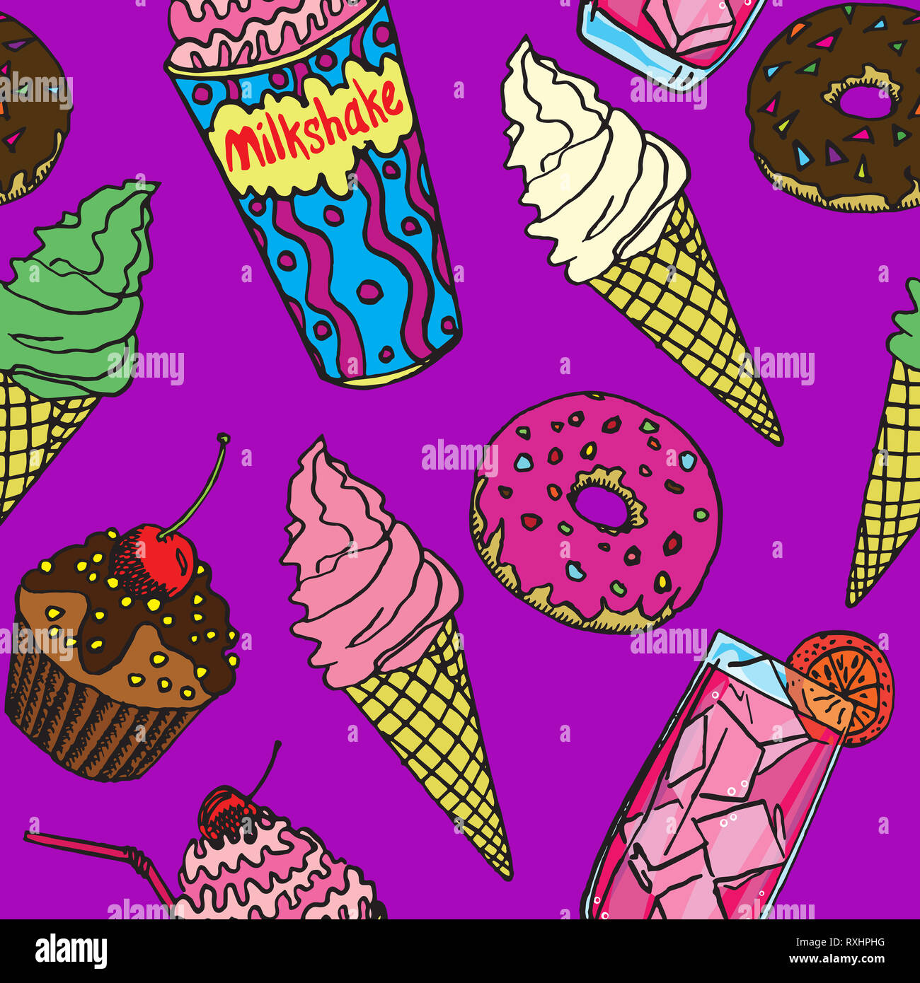 Detail Gambar Doodle Eskrim Milkshake Di Dalam Cup Nomer 8