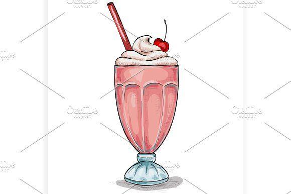 Gambar Doodle Eskrim Milkshake Sederhana - KibrisPDR