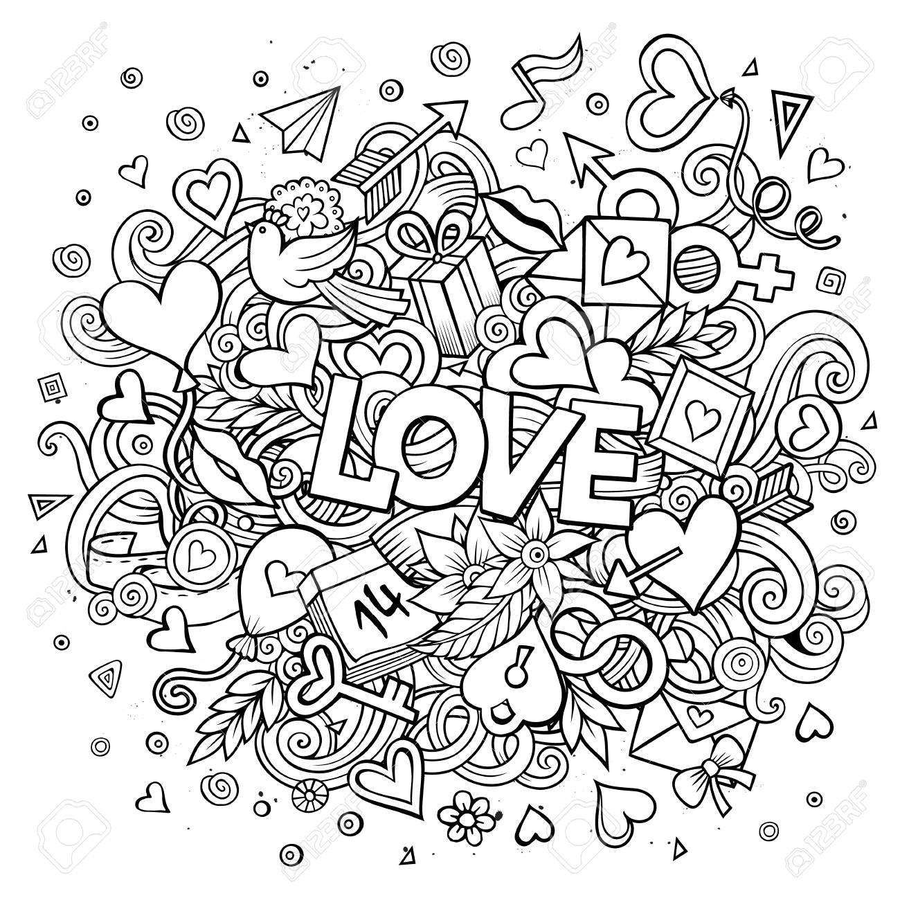 Detail Gambar Doodle Love Nomer 21