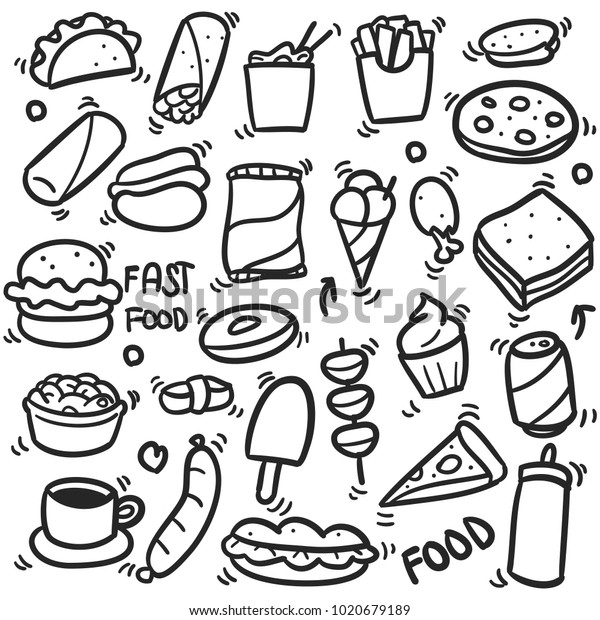 Detail Gambar Doodle Makanan Nomer 16