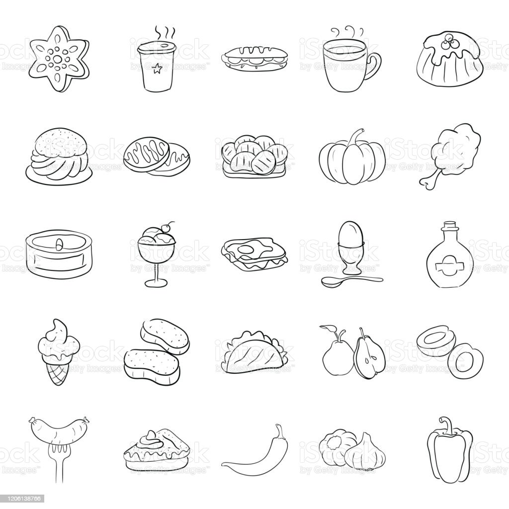 Detail Gambar Doodle Makanan Nomer 27