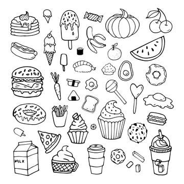 Detail Gambar Doodle Makanan Nomer 5