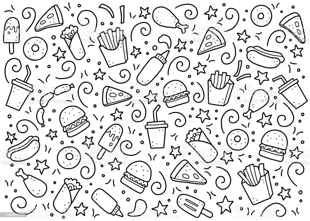 Detail Gambar Doodle Makanan Nomer 50