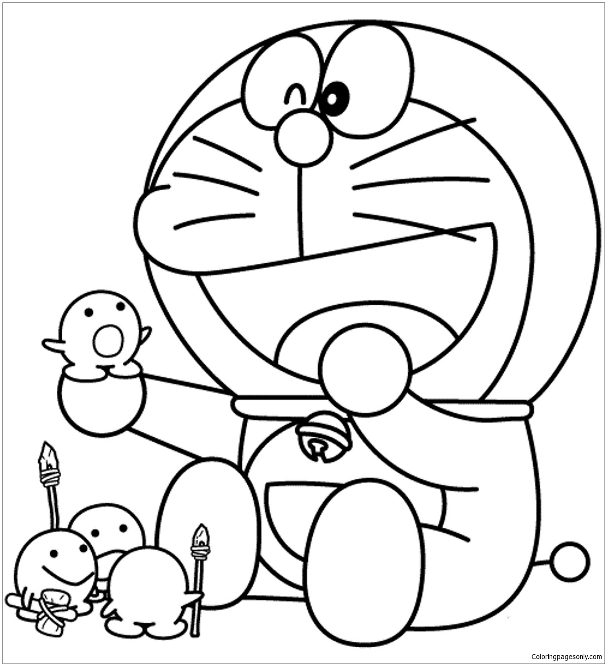 Detail Gambar Doraemon Hitam Putih Untuk Mewarnai Nomer 12