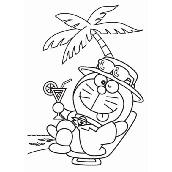 Detail Gambar Doraemon Hitam Putih Untuk Mewarnai Nomer 46