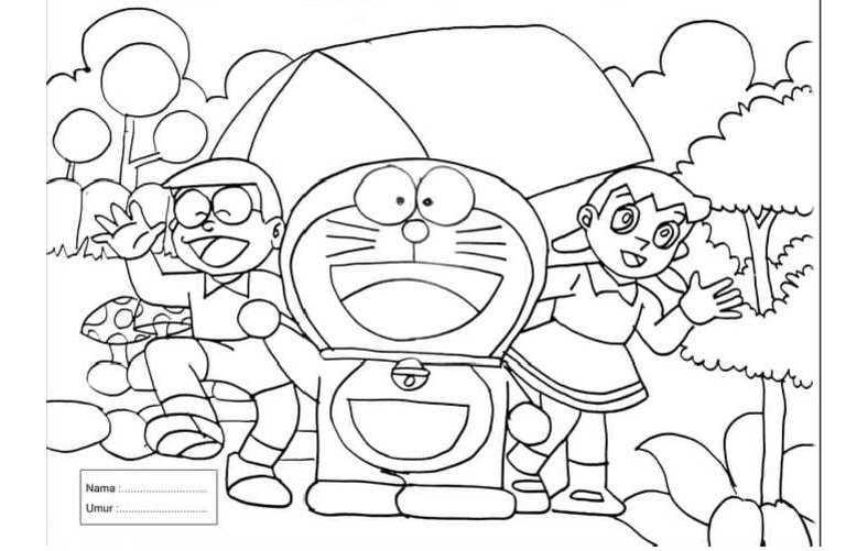Detail Gambar Doraemon Untuk Mewarnai Nomer 43