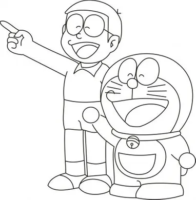 Detail Gambar Doraemon Yang Belum Diwarnai Nomer 18