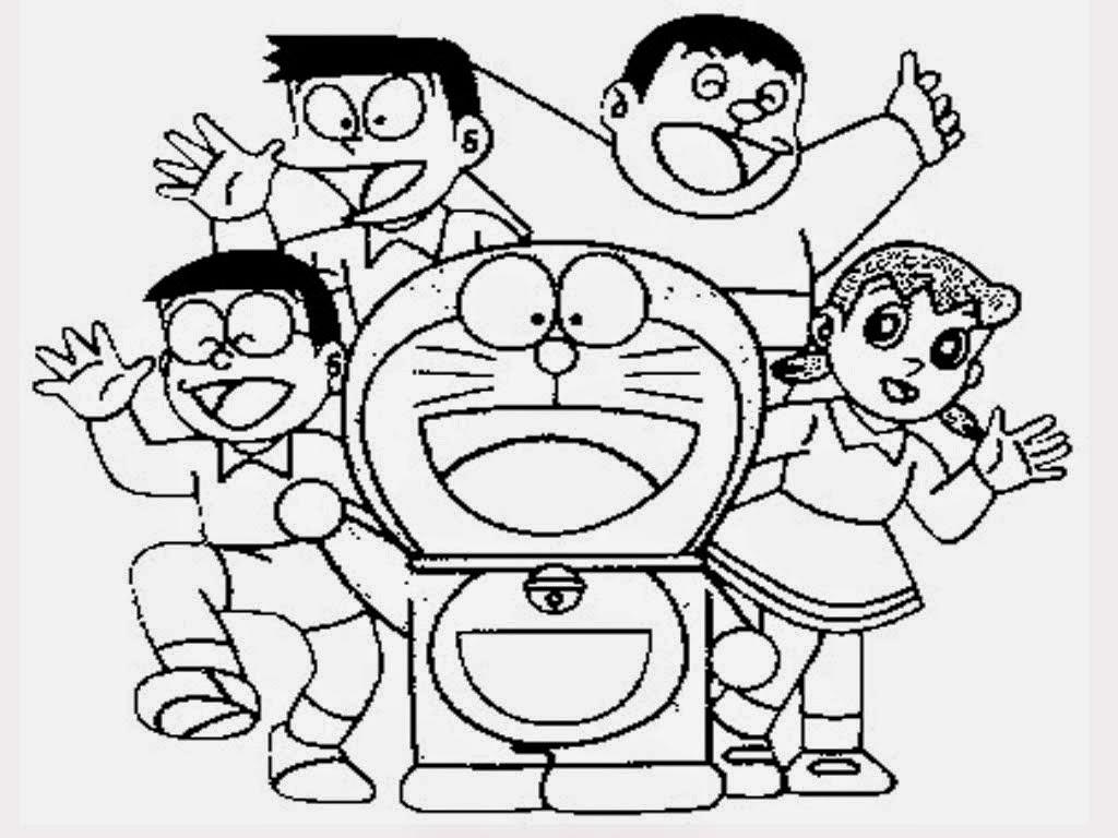 Detail Gambar Doraemon Yang Belum Diwarnai Nomer 7