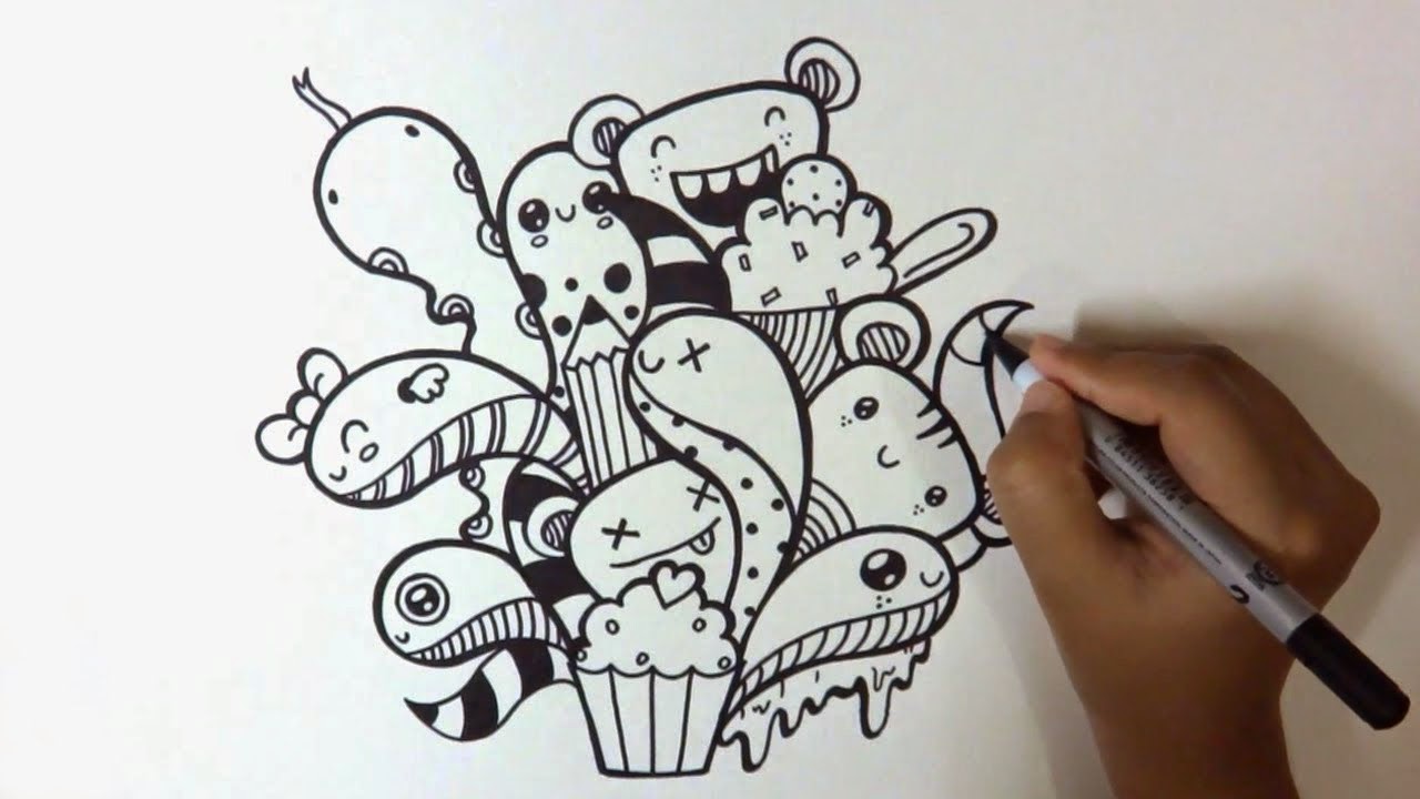 Detail Gambar Dudel Tulis Gambar Doodle Monster Berwarna Nomer 21