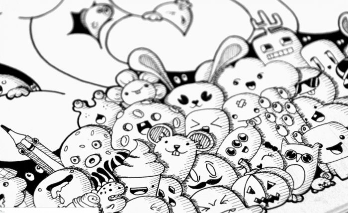Detail Gambar Dudel Tulis Gambar Doodle Monster Berwarna Nomer 29