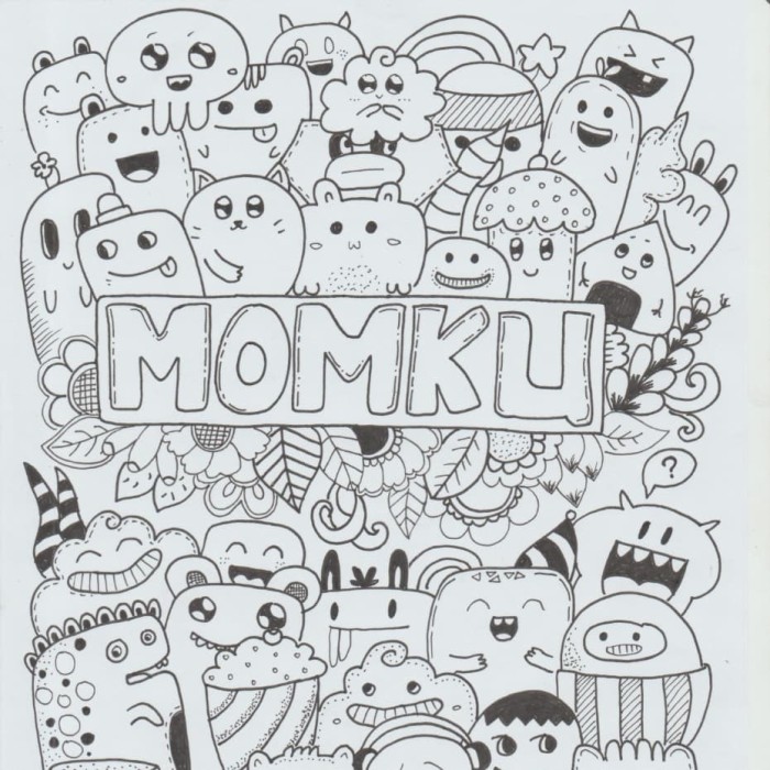 Detail Gambar Dudel Tulis Gambar Doodle Monster Berwarna Nomer 30