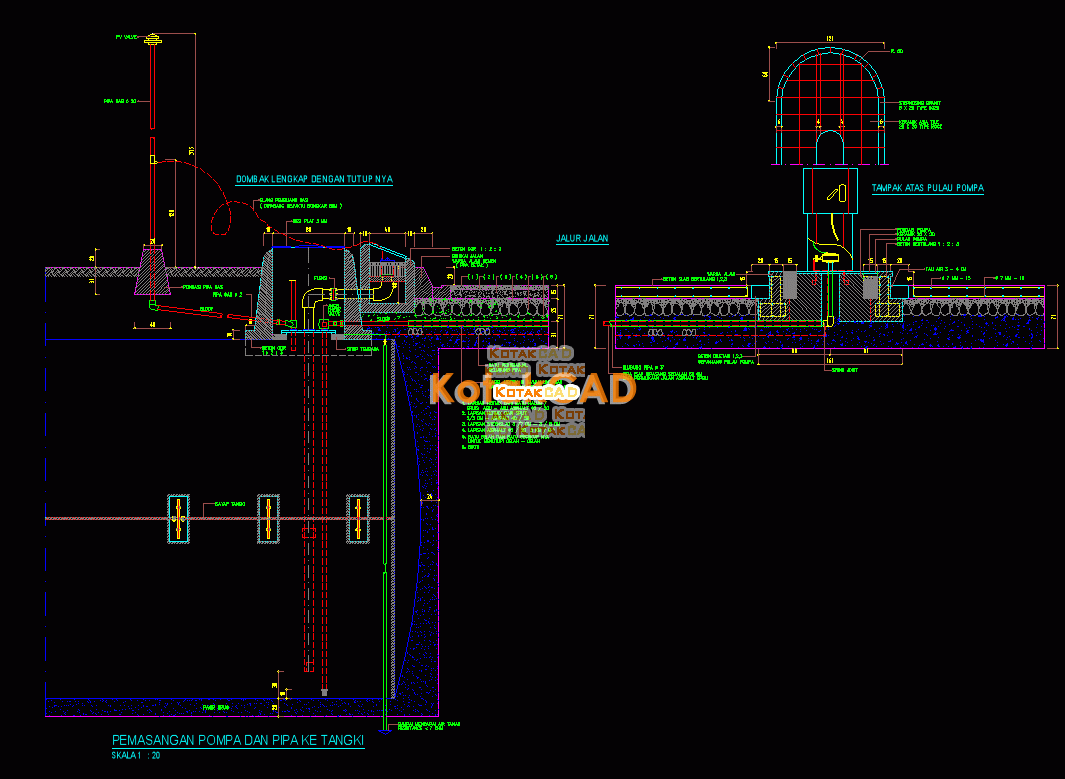 Detail Gambar Dudukan Pompa Cad Nomer 13