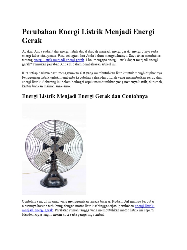 Detail Gambar Energi Listrik Menjadi Energi Gerak Nomer 24