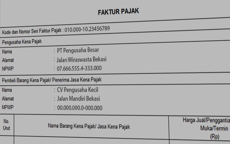 Detail Gambar Faktur Pajak Nomer 4