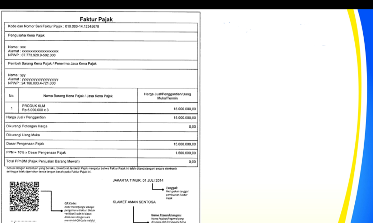 Detail Gambar Faktur Pajak Nomer 27