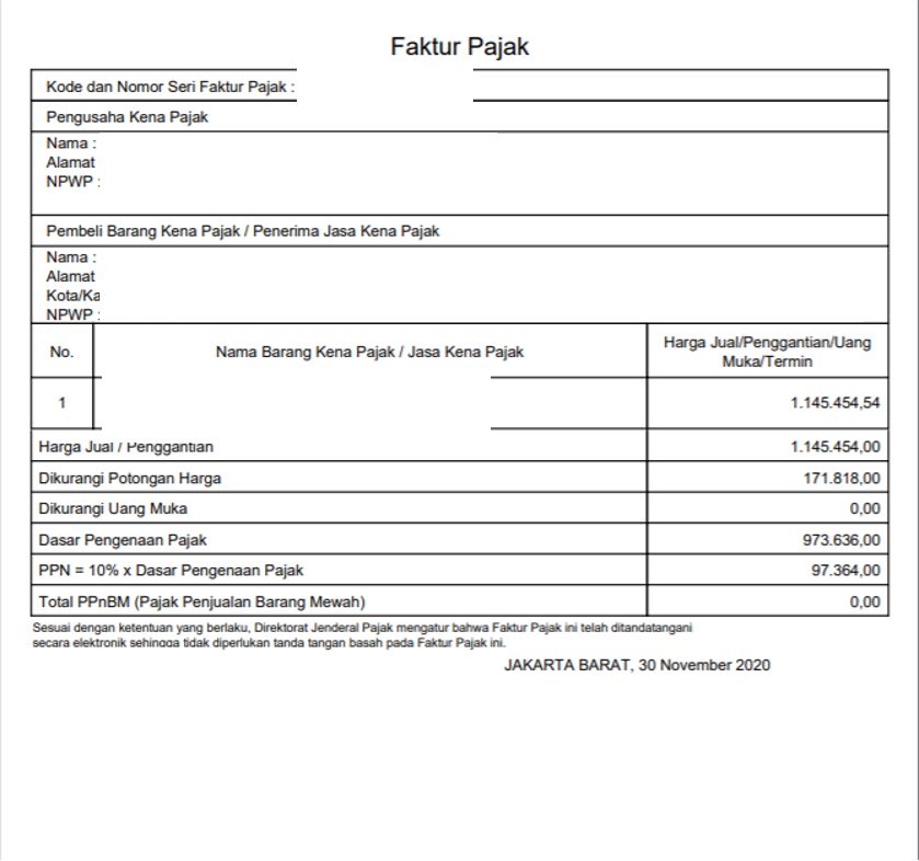 Detail Gambar Faktur Pajak Nomer 5