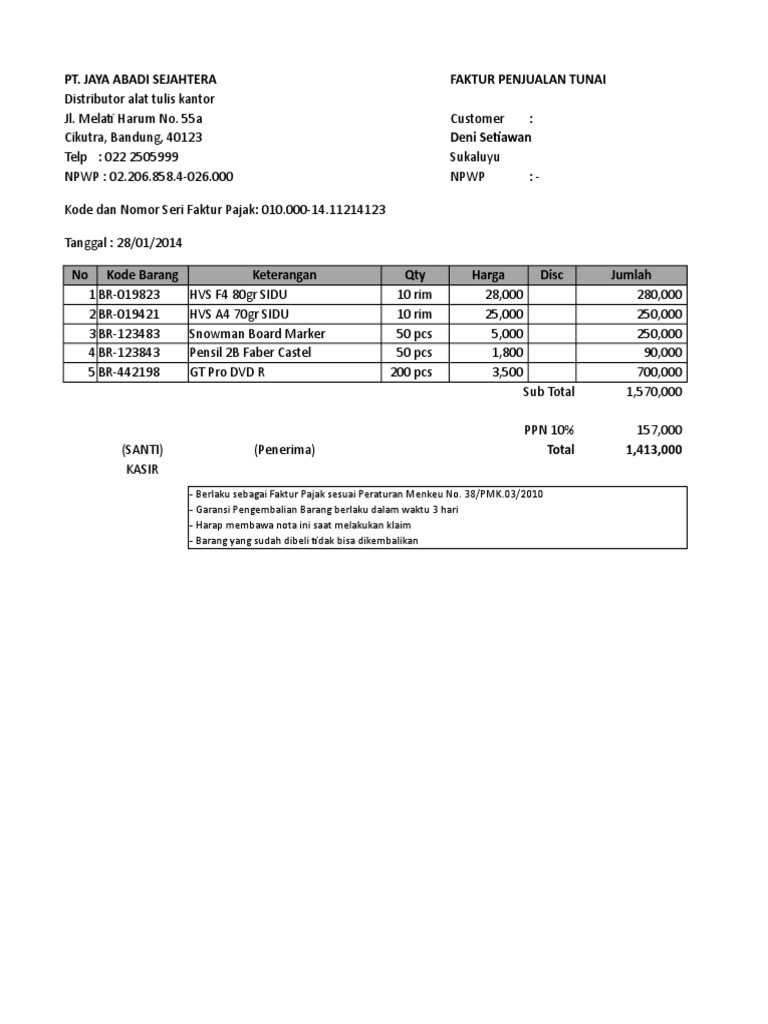 Detail Gambar Faktur Penjualan Nomer 32