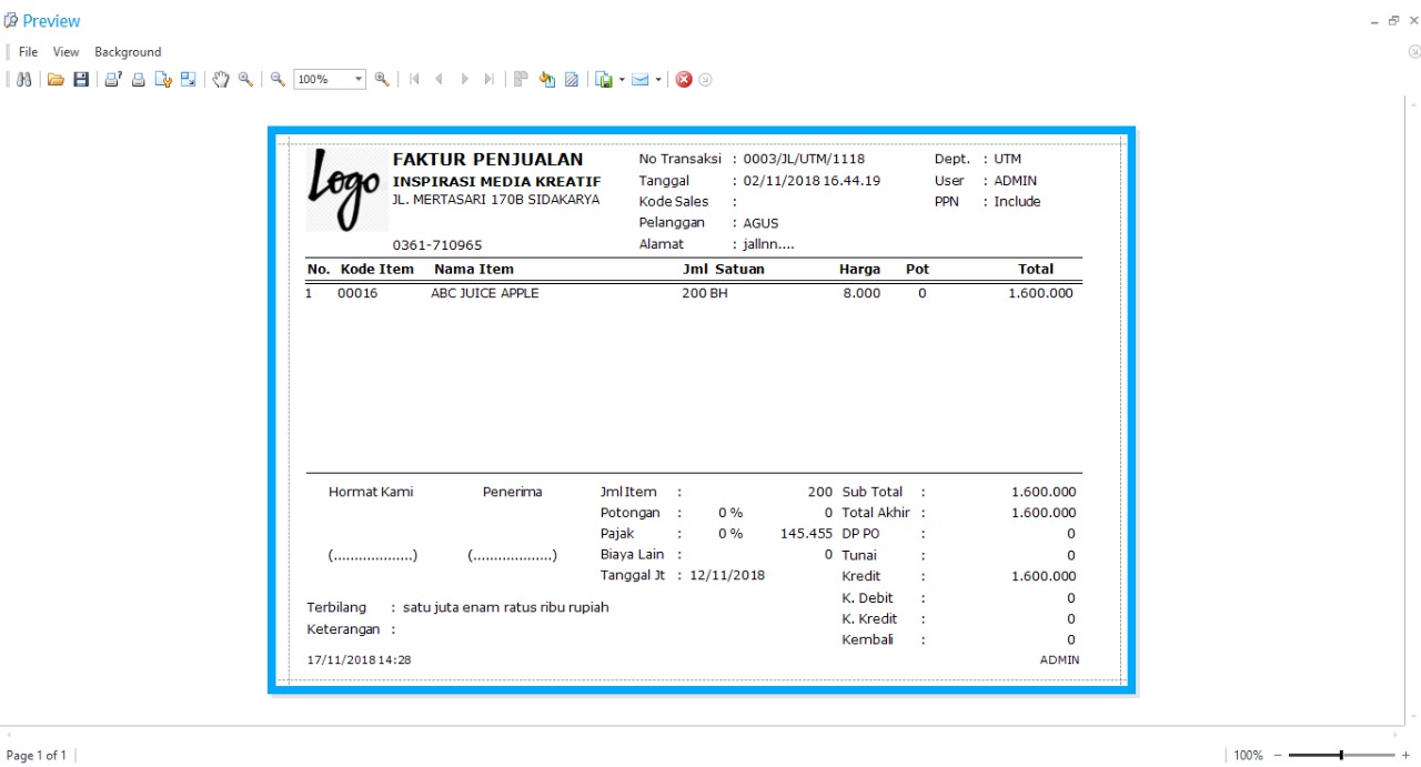 Detail Gambar Faktur Penjualan Nomer 45