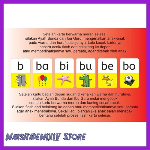 Detail Gambar Flash Card Belajar Baca Nomer 40