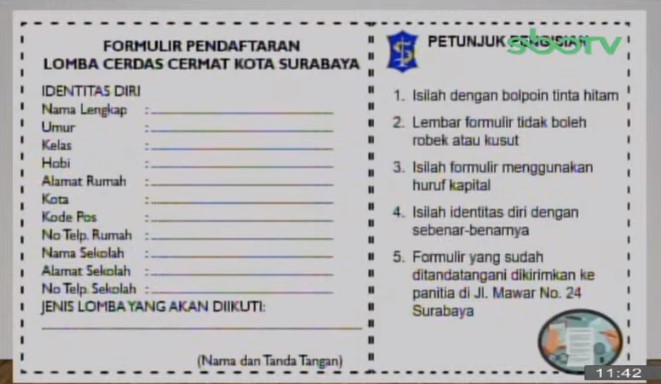 Detail Gambar Formulir Lomba Cerdas Cermat Sd Nomer 25