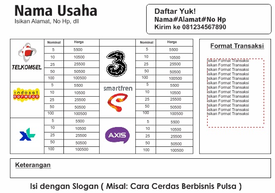 Detail Contoh Brosur Konter Pulsa Nomer 11