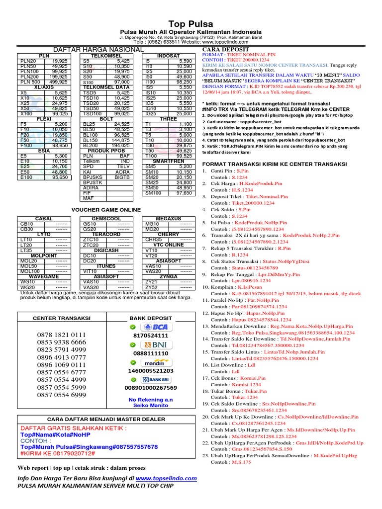 Detail Contoh Brosur Pulsa Nomer 37