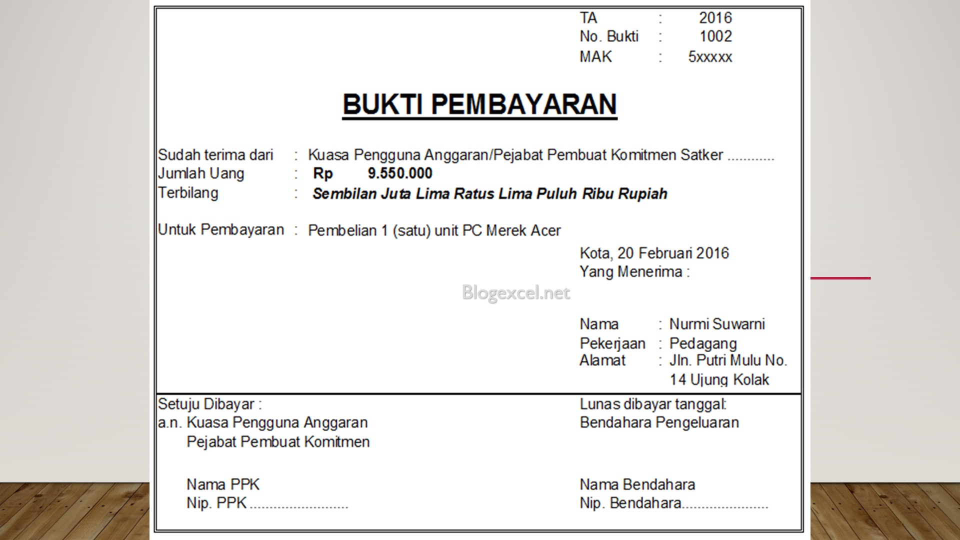 Detail Contoh Buat Kwitansi Nomer 43