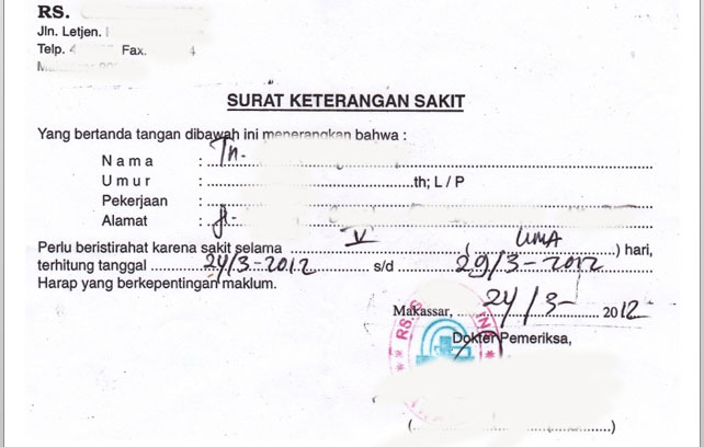 Detail Contoh Buat Surat Sakit Nomer 31