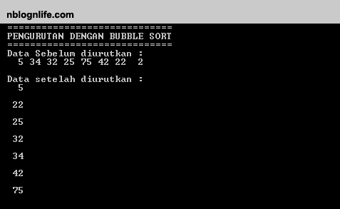 Detail Contoh Bubble Sort Nomer 26