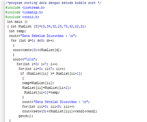 Detail Contoh Bubble Sort Nomer 50