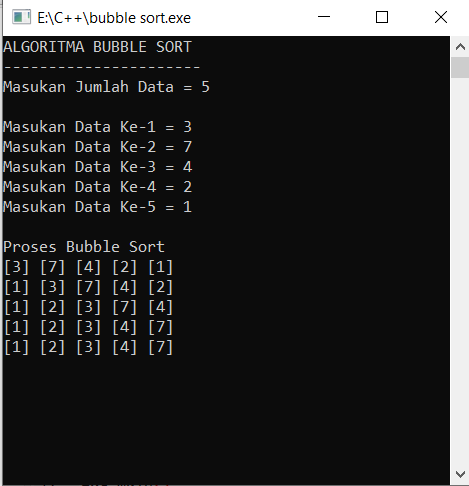 Detail Contoh Bubble Sort Nomer 8